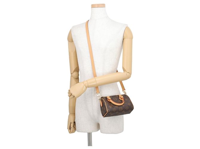 Borsa Louis Vuitton Monogram Nano Speedy Marrone - vista 5