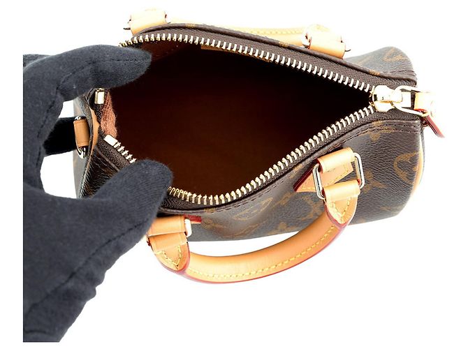 Borsa Louis Vuitton Monogram Nano Speedy Marrone - vista 6