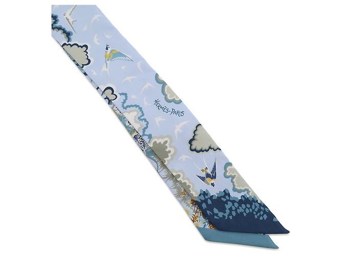 Hermès Pañuelo Twilly Hermes Rewilding Nature Azul Verde - vista 4