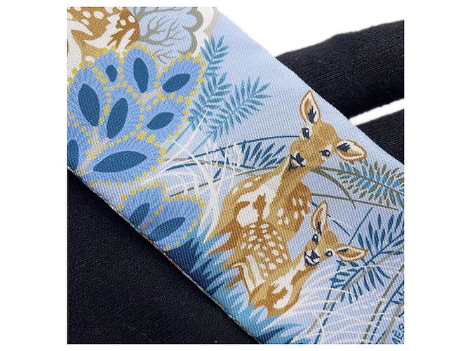 Hermès Pañuelo Twilly Hermes Rewilding Nature Azul Verde - vista 5