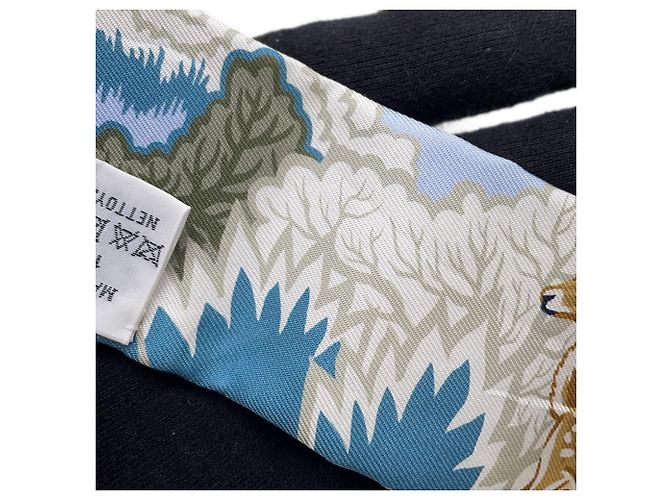 Hermès Pañuelo Twilly Hermes Rewilding Nature Azul Verde - vista 7