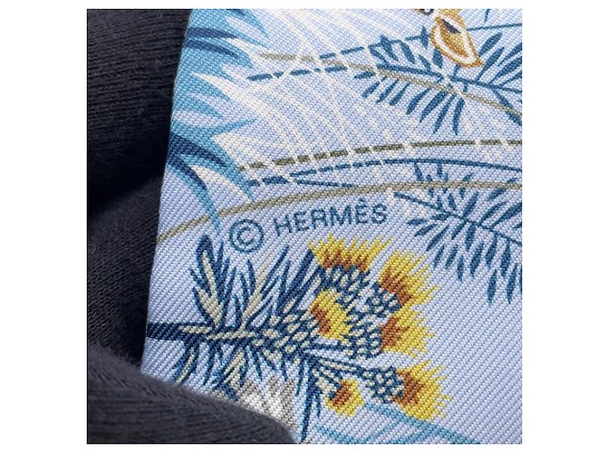 Hermès Pañuelo Twilly Hermes Rewilding Nature Azul Verde - vista 8