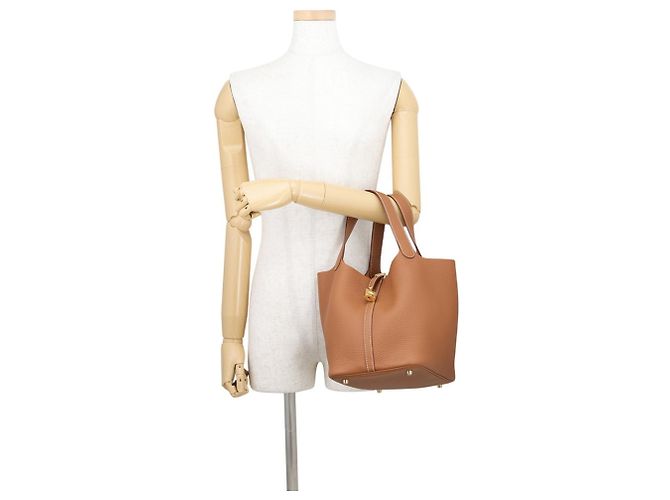 Hermès Bolsa Hermes Picotin Lock MM Dourado - vista 4