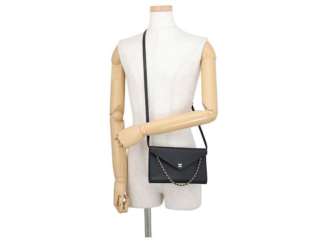 Borsa a tracolla Chanel in pelle nera Nero - vista 5