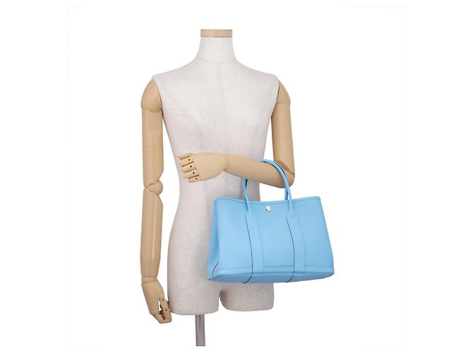 Hermès Borsa Tote Hermes Garden TPM Blu chiaro - vista 4
