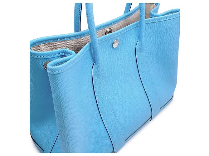 Hermès Borsa Tote Hermes Garden TPM Blu chiaro - vista 7