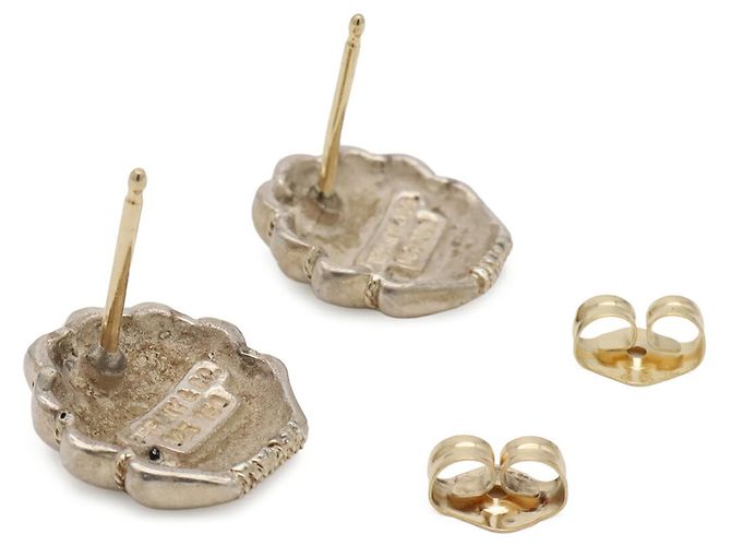 Autre Marque Pendientes de botón Tiffany Shell Motif Plata Dorado - vista 4