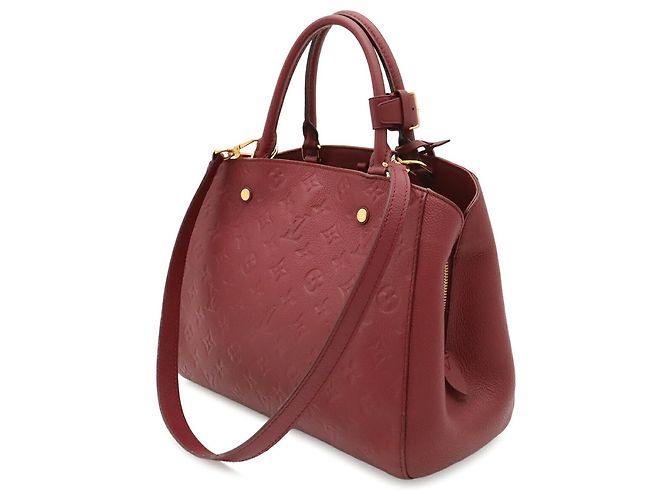 Borsa Louis Vuitton Monogram Empreinte Montaigne MM Bordò - vista 3