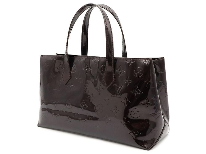 Borsa Louis Vuitton Monogram Vernis Wilshire PM Bordò - vista 3