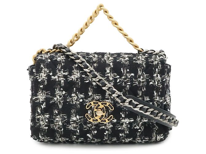 Bolso de cadena Chanel 19 Coco Mark Negro - vista 2