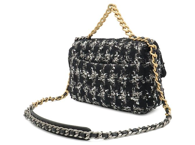 Bolso de cadena Chanel 19 Coco Mark Negro - vista 3