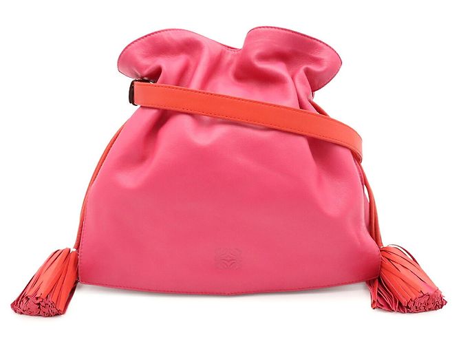 Borsa a tracolla Loewe Flamenco 30 Anagram Rosa Arancione - vista 2