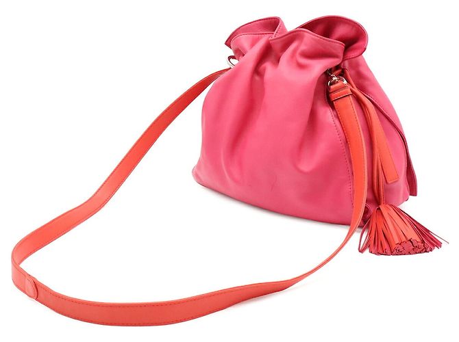 Borsa a tracolla Loewe Flamenco 30 Anagram Rosa Arancione - vista 3