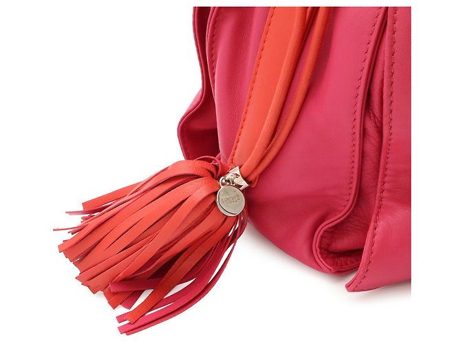 Borsa a tracolla Loewe Flamenco 30 Anagram Rosa Arancione - vista 6