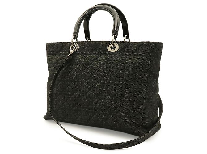 Borsa Tote Lady Cannage Christian Dior Nero - vista 3