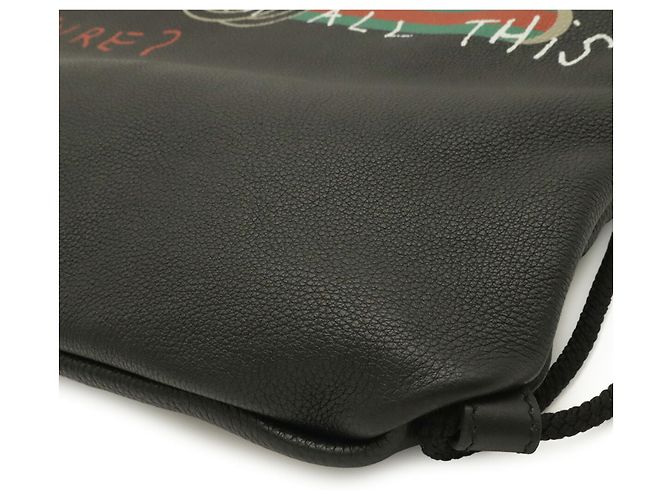 Gucci Coco Capitan Rucksack mit Kordzug Schwarz Rot Grün - Ansicht 4