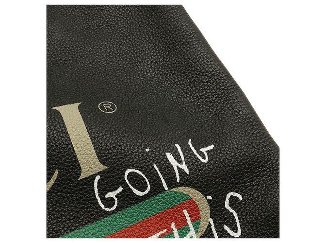 Gucci Coco Capitan Rucksack mit Kordzug Schwarz Rot Grün - Ansicht 5