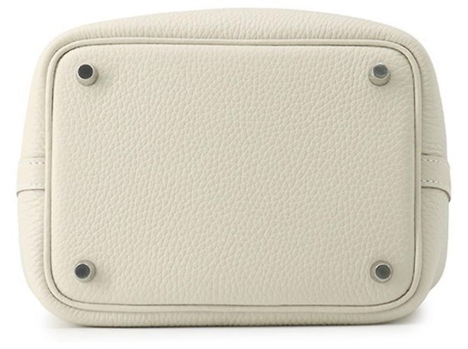 Hermès Bolsa Hermes Picotin Lock PM na cor Ivory Cru - vista 3