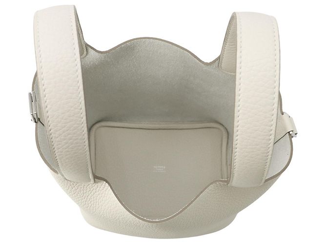 Hermès Bolsa Hermes Picotin Lock PM na cor Ivory Cru - vista 5