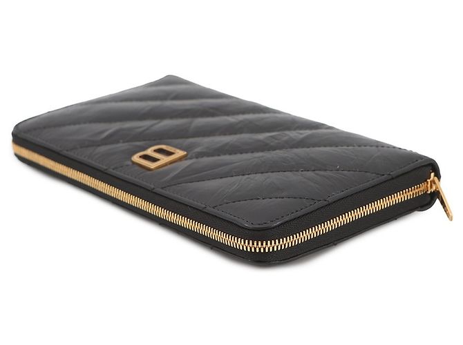 Cartera larga Balenciaga en piel acolchada negra Negro - vista 2
