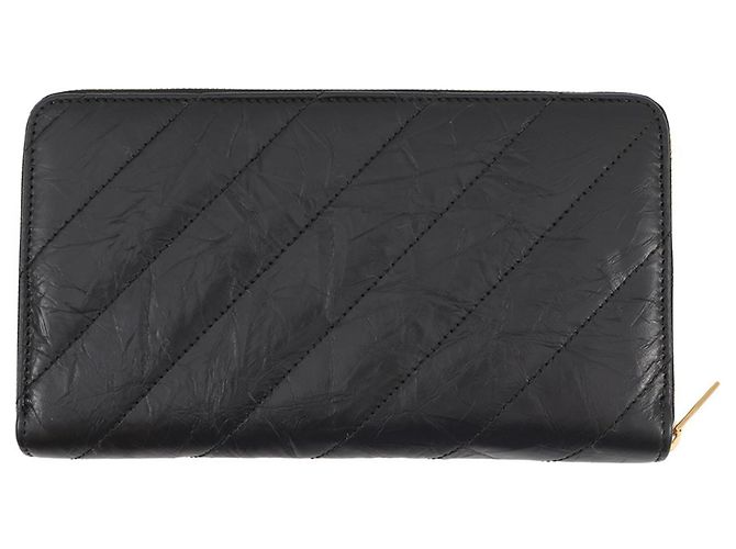 Cartera larga Balenciaga en piel acolchada negra Negro - vista 3