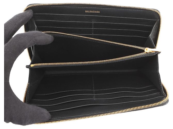 Cartera larga Balenciaga en piel acolchada negra Negro - vista 4