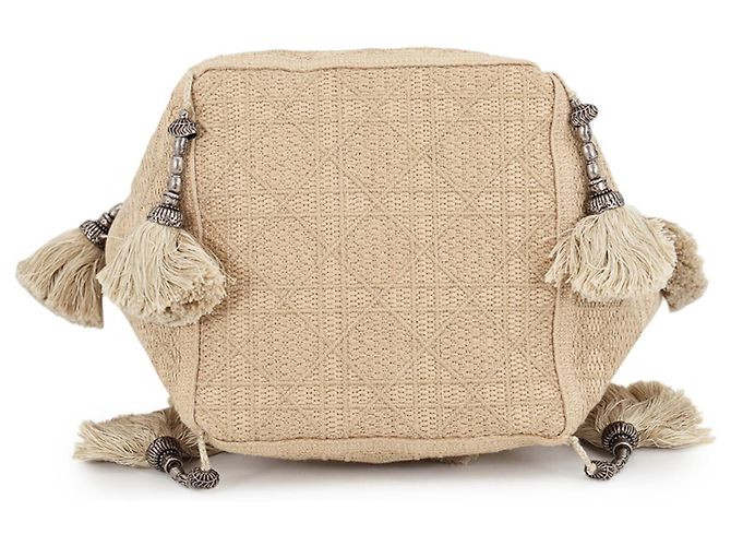 Borsa a tracolla Christian Dior in tela beige - vista 3
