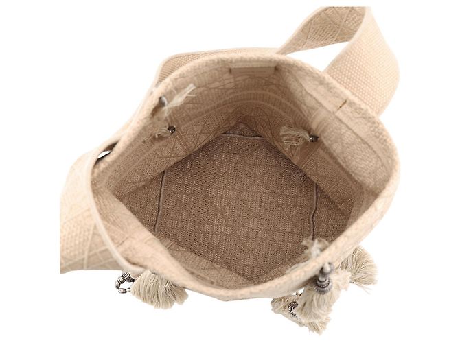 Borsa a tracolla Christian Dior in tela beige - vista 5