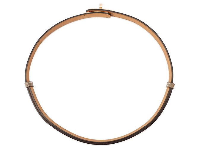 Hermès Ceinture Hermes Kelly en Etoupe Pink Marron Beige - vue 3