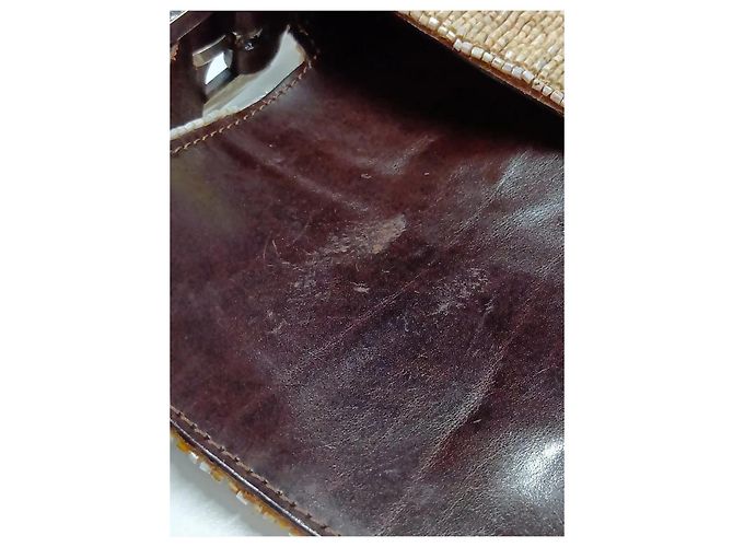 Borsa a mano Fendi Baguette in pelle con perline Marrone - vista 11