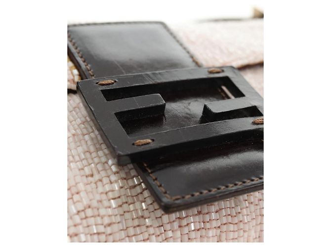 Borsa a mano Fendi Baguette in pelle con perline Marrone - vista 15
