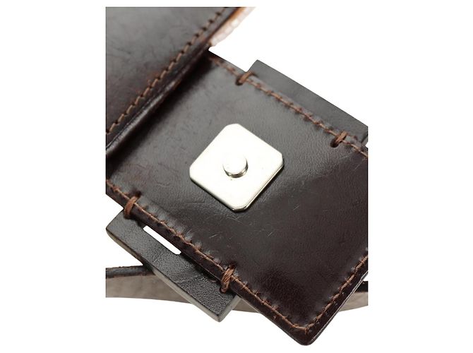Borsa a mano Fendi Baguette in pelle con perline Marrone - vista 16