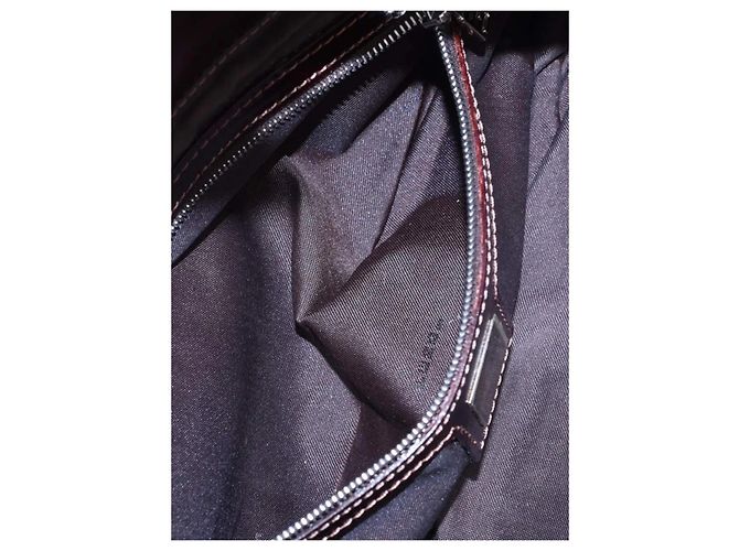 Borsa a mano Fendi Baguette in pelle con perline Marrone - vista 8