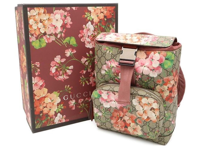 Zaino Gucci GG Blooms Supreme Rosa Multicolore Beige - vista 10