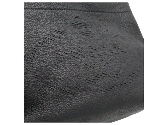 Bolso Tote Perforado Prada Negro - vista 9