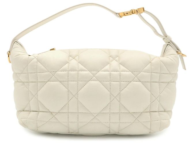 Pouch Christian Dior DiorTravel Cannage Nomad Bianco Giallo - vista 2