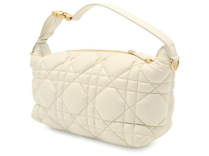 Pouch Christian Dior DiorTravel Cannage Nomad Bianco Giallo - vista 3