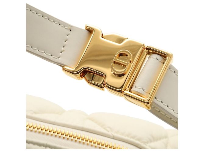 Pouch Christian Dior DiorTravel Cannage Nomad Bianco Giallo - vista 6