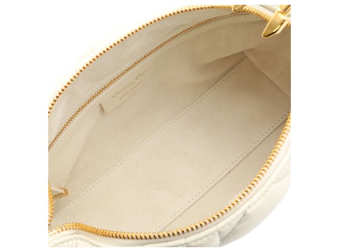 Pouch Christian Dior DiorTravel Cannage Nomad Bianco Giallo - vista 9