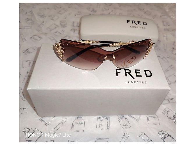 FRED Pearls Sonnenbrille Gold Braun Golden - Ansicht 11