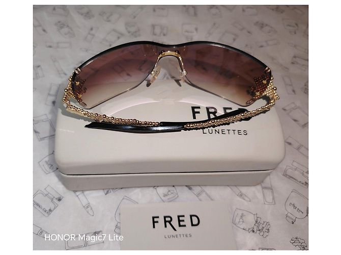 FRED Pearls Sonnenbrille Gold Braun Golden - Ansicht 12
