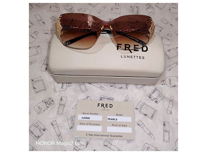 FRED Pearls Sonnenbrille Gold Braun Golden - Ansicht 13
