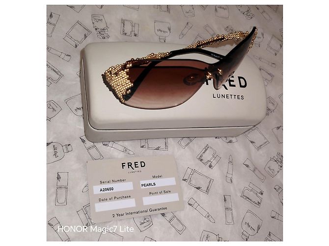 FRED Pearls Sonnenbrille Gold Braun Golden - Ansicht 14