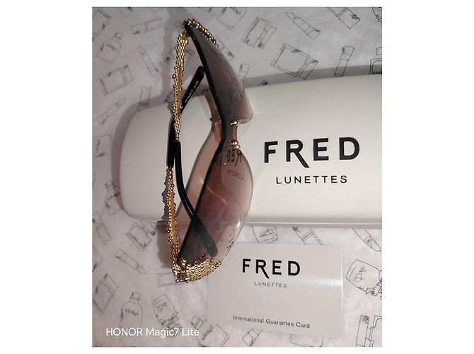 FRED Pearls Sonnenbrille Gold Braun Golden - Ansicht 2