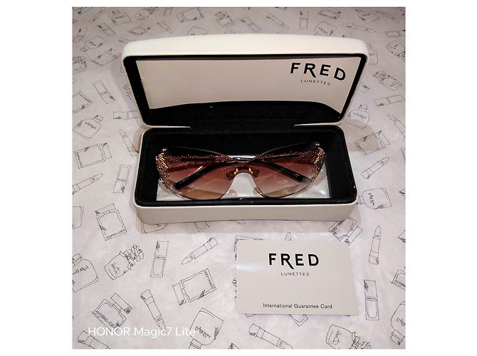 FRED Pearls Sonnenbrille Gold Braun Golden - Ansicht 3