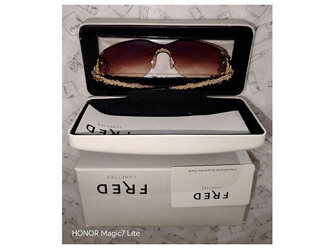 FRED Pearls Sonnenbrille Gold Braun Golden - Ansicht 9