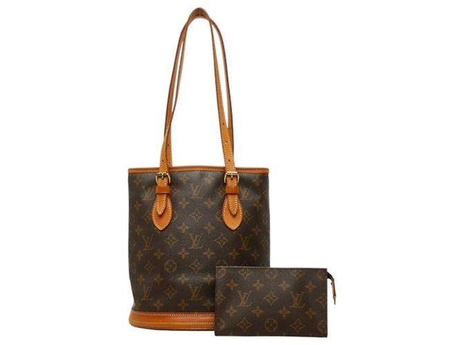 Borsa a tracolla Louis Vuitton Monogram Bucket PM Marrone - vista 12