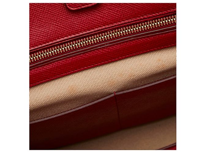 Prada Saffiano Canapa Handtasche - Beige and Red Rot - Ansicht 11