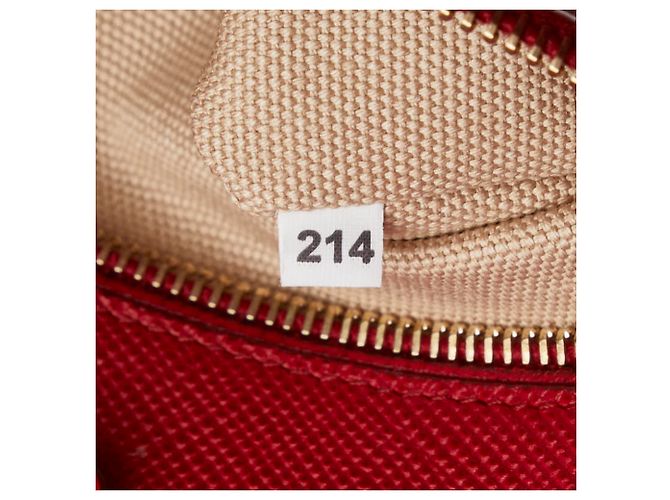Prada Saffiano Canapa Handtasche - Beige and Red Rot - Ansicht 14