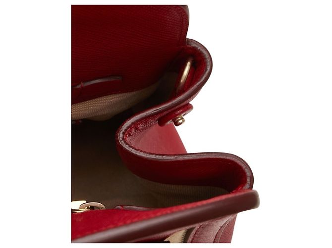 Prada Saffiano Canapa Handtasche - Beige and Red Rot - Ansicht 9